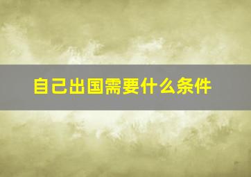 自己出国需要什么条件