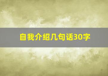 自我介绍几句话30字