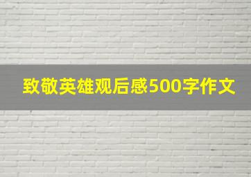 致敬英雄观后感500字作文