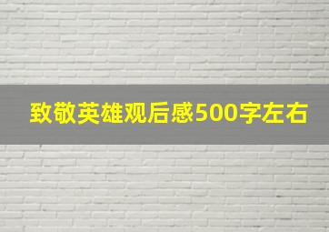 致敬英雄观后感500字左右