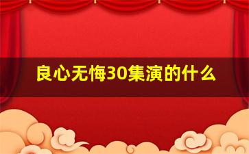 良心无悔30集演的什么