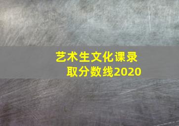 艺术生文化课录取分数线2020