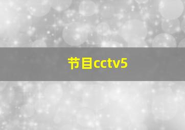 节目cctv5