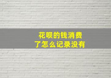 花呗的钱消费了怎么记录没有