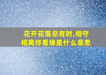 花开花落总有时,相守相离终看缘是什么意思