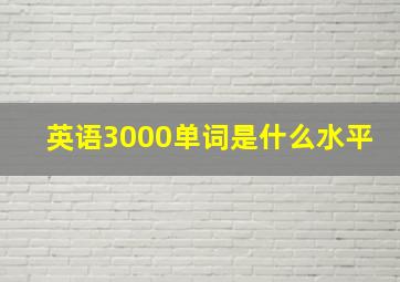 英语3000单词是什么水平