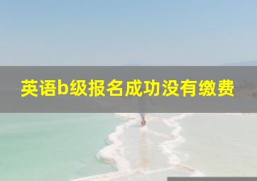 英语b级报名成功没有缴费