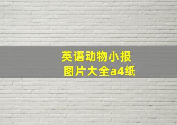 英语动物小报图片大全a4纸