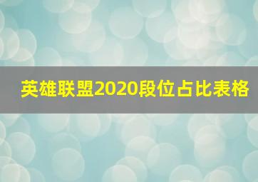 英雄联盟2020段位占比表格