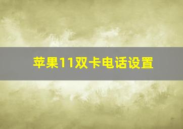 苹果11双卡电话设置