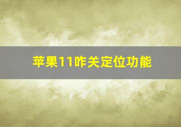 苹果11咋关定位功能