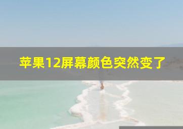 苹果12屏幕颜色突然变了