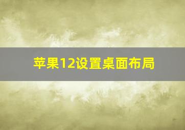 苹果12设置桌面布局