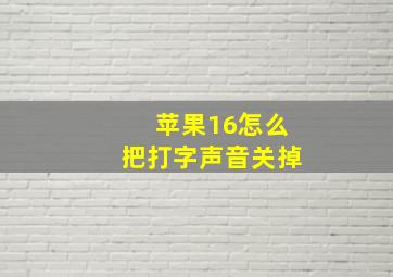 苹果16怎么把打字声音关掉