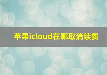 苹果icloud在哪取消续费