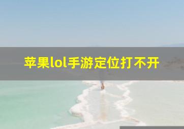 苹果lol手游定位打不开