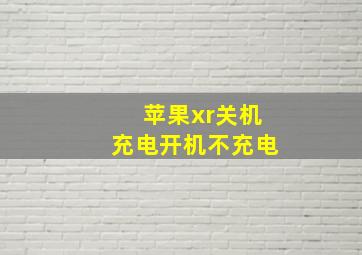 苹果xr关机充电开机不充电