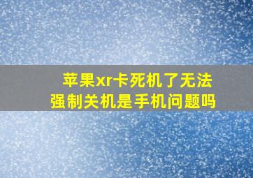 苹果xr卡死机了无法强制关机是手机问题吗