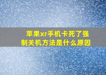 苹果xr手机卡死了强制关机方法是什么原因