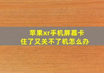 苹果xr手机屏幕卡住了又关不了机怎么办