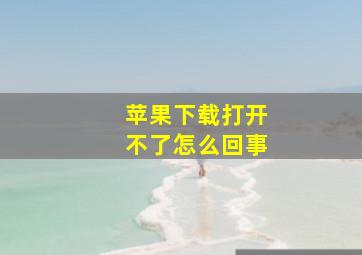 苹果下载打开不了怎么回事