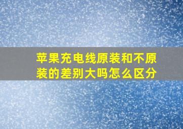 苹果充电线原装和不原装的差别大吗怎么区分