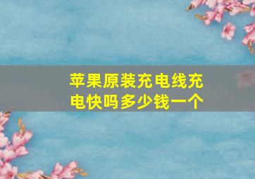 苹果原装充电线充电快吗多少钱一个