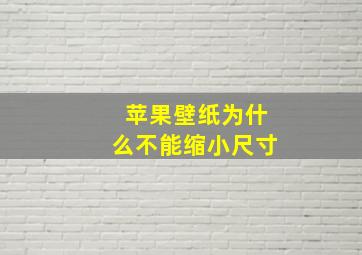 苹果壁纸为什么不能缩小尺寸