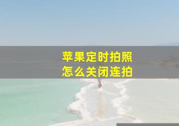 苹果定时拍照怎么关闭连拍