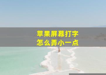 苹果屏幕打字怎么弄小一点