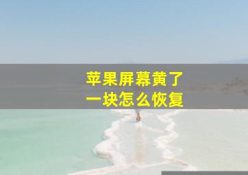 苹果屏幕黄了一块怎么恢复