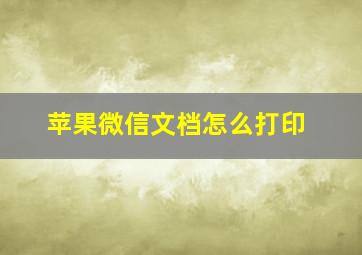 苹果微信文档怎么打印