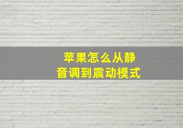 苹果怎么从静音调到震动模式