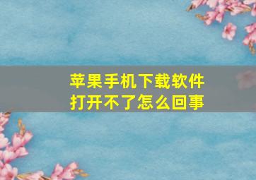 苹果手机下载软件打开不了怎么回事