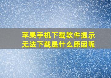 苹果手机下载软件提示无法下载是什么原因呢