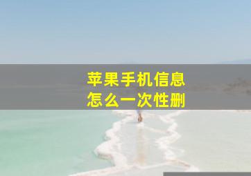 苹果手机信息怎么一次性删