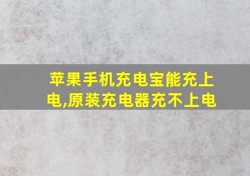 苹果手机充电宝能充上电,原装充电器充不上电