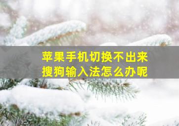 苹果手机切换不出来搜狗输入法怎么办呢