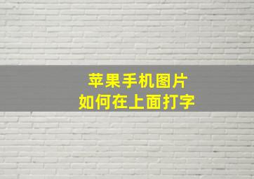 苹果手机图片如何在上面打字