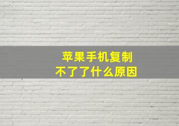 苹果手机复制不了了什么原因