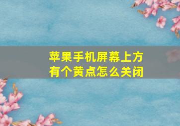 苹果手机屏幕上方有个黄点怎么关闭