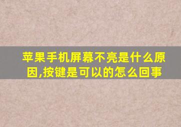 苹果手机屏幕不亮是什么原因,按键是可以的怎么回事