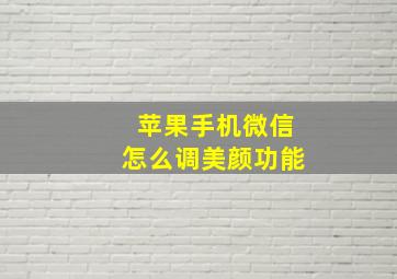 苹果手机微信怎么调美颜功能