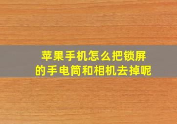 苹果手机怎么把锁屏的手电筒和相机去掉呢