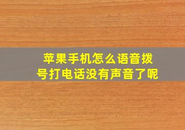 苹果手机怎么语音拨号打电话没有声音了呢