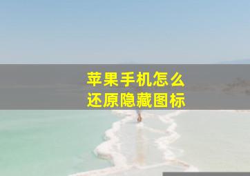 苹果手机怎么还原隐藏图标