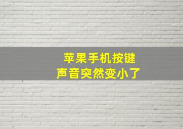 苹果手机按键声音突然变小了