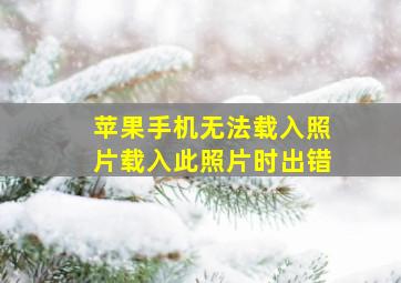 苹果手机无法载入照片载入此照片时出错