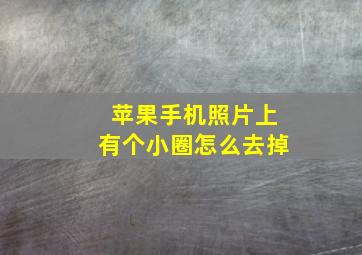 苹果手机照片上有个小圈怎么去掉