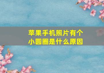 苹果手机照片有个小圆圈是什么原因